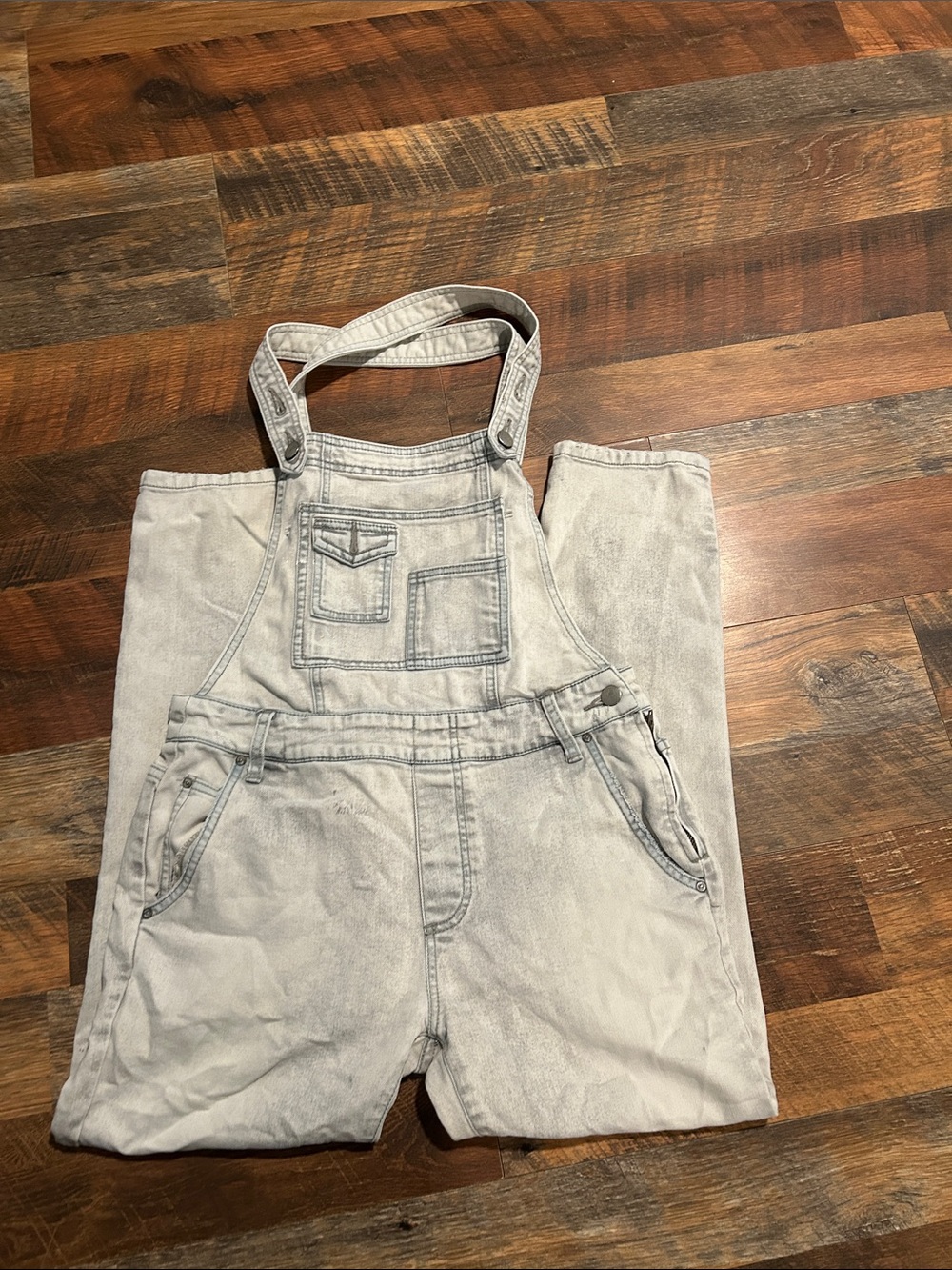 Free People Light Gray Relaxed Men's Denim Overalls
